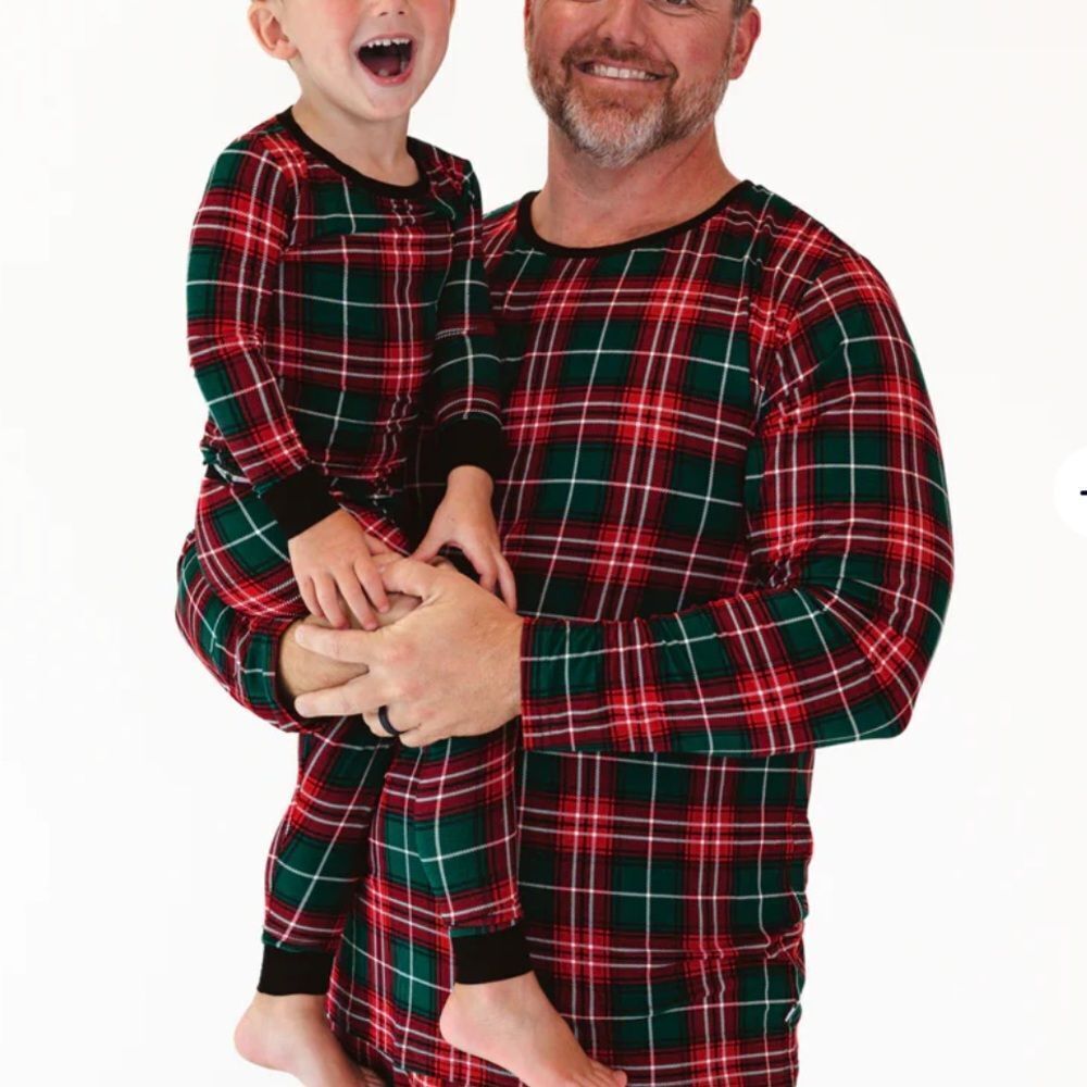 Little Sleepies The Holiday Plaid Men's Pajama Top Lunaluxe™ Bamboo L NWT in pkg